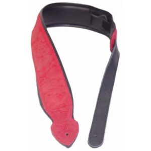 Leathergraft Deluxe Padded Python Guitar Strap, Red