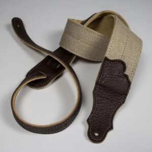 Franklin 2" Hemp/Suede Brown Leather End Guitar Strap