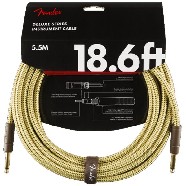 Fender Deluxe 18.6ft, Tweed straight/straight Instrument Cable