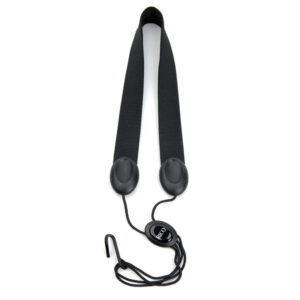 Rico SJA11 Alto/Soprano Saxophone Strap, Black, Curved Metal Hook