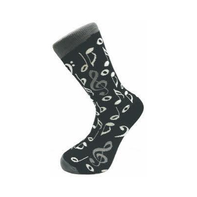 MGC Music Notation Socks, Grey & White, Size 6-11