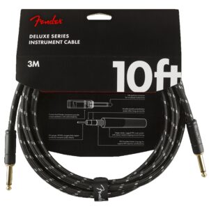 Fender Deluxe 10ft, Black Tweed straight/straight Instrument Cable