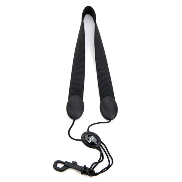 Rico SJA13 Alto/Soprano Saxophone Strap, Black, Plastic Snap Hook