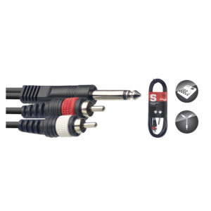 Stagg SYC3/P2CME 3m 2 RCA - Mono Jack Lead