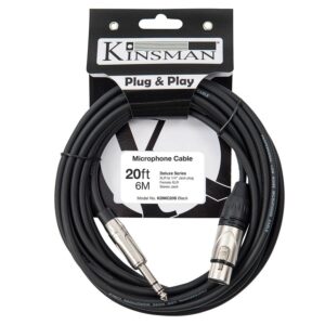 Kinsman KDMC20S Deluxe Stereo Microphone Cable, 20ft/6m