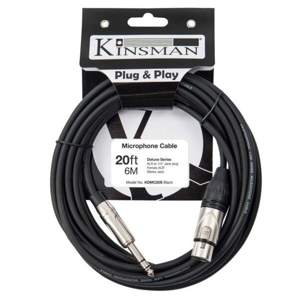 Kinsman KDMC20S Deluxe Stereo Microphone Cable, 20ft/6m