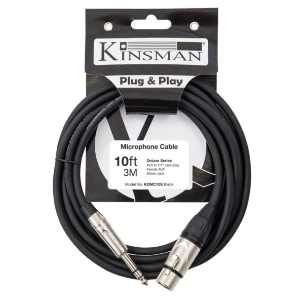 Kinsman KDMC10S Deluxe Stereo Microphone Cable, 10ft/3m