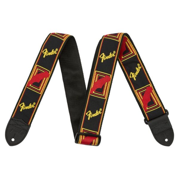 Fender 2" Monogrammed Black/Yellow/Red Guitar Strap