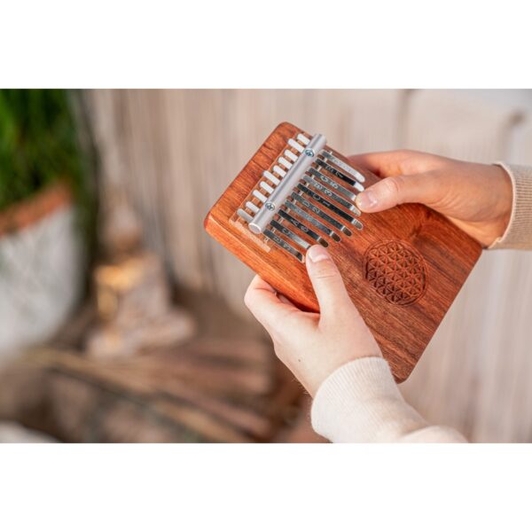 Meinl Sonic Energy KL1002FOL Solid 'Flower of Life' Kalimba 10-Notes, Zambesi Redwood - Image 14