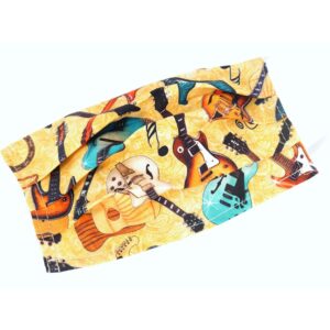 Yellow Electric Guitar Design Face Covering