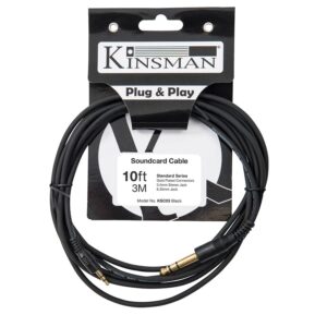 Kinsman 3.5mm Stereo/6.35mm Stereo Cable, 10ft/3m