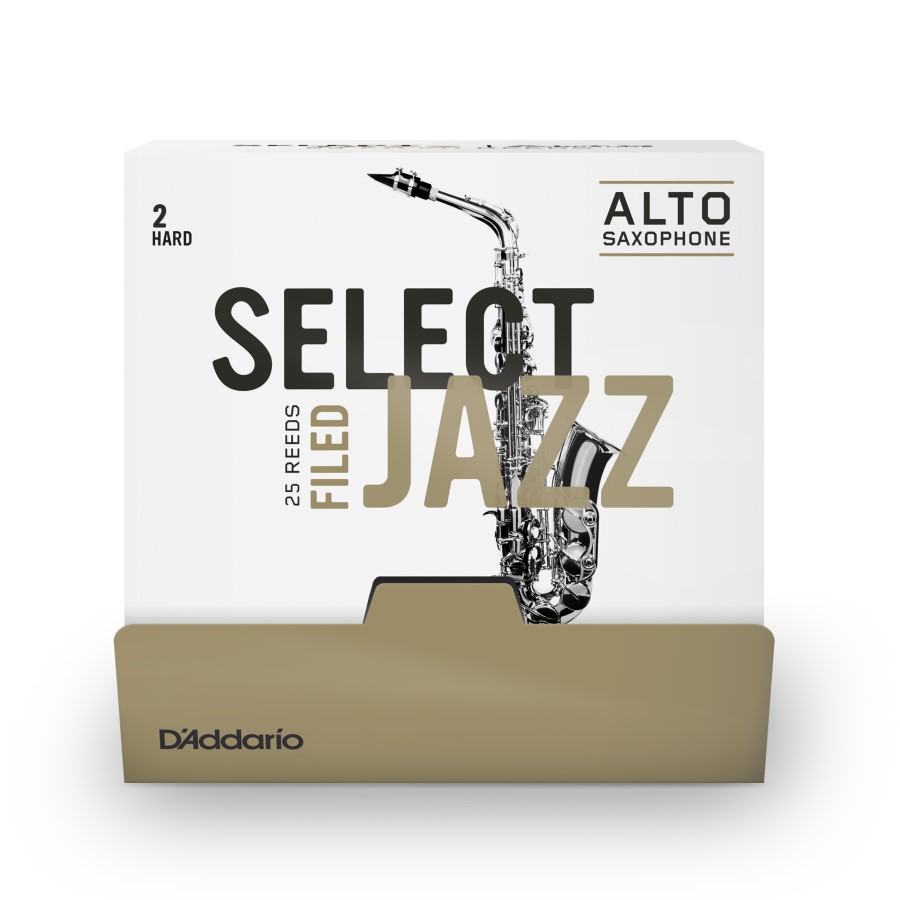 D'Addario Select Jazz Filed Alto Saxophone Reed, Strength 2 Hard (Single)