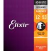 Elixir 80/20 Bronze Nanoweb Acoustic Guitar String Set, 12-53