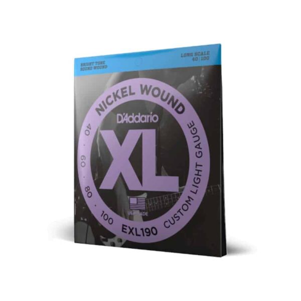 D'Addario, XL Nickel Bass Strings, EXL190, Long Scale, 40-100 Custom Light - Image 2