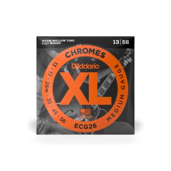 D'Addario, XL Chromes Electric Guitar Strings, ECG26,  13-56 Medium