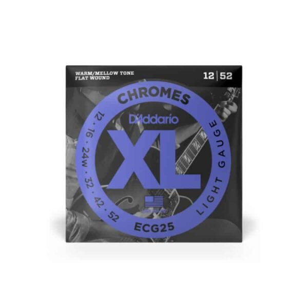 D'Addario, XL Chromes Electric Guitar Strings, ECG25, 12-52 Light