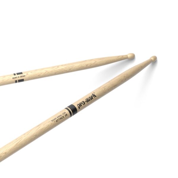 Promark Classic Attack 2B Shira Kashi Oak Drum Sticks, Acorn Oval Tip - Image 3