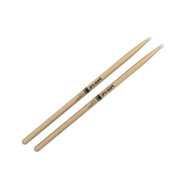 Promark Classic Forward 5B Hickory Drum Sticks, Oval Nylon Tip