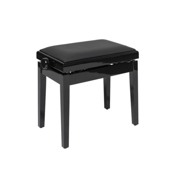 Stagg PBH390-BKP-SBK Hydraulic Piano Bench, Black Polished/Vinyl Top