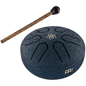 Meinl PSTD2NBVF Pocket Steel Tongue Drum, Navy Blue (A-Major, Venus Flower)
