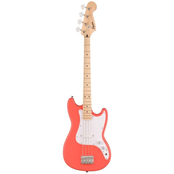 Squier Sonic Bronco Bass, Maple Fingerboard, White Pickguard, Tahitian Coral