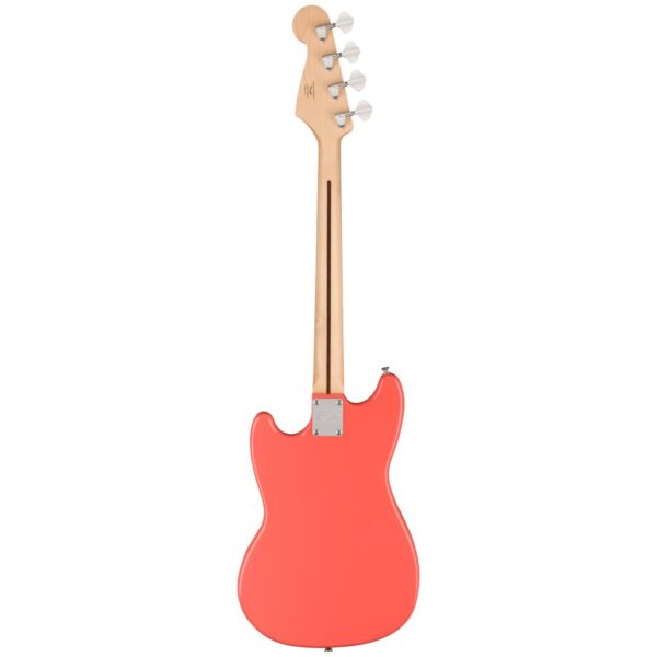 Squier Sonic Bronco Bass, Maple Fingerboard, White Pickguard, Tahitian Coral - Image 2