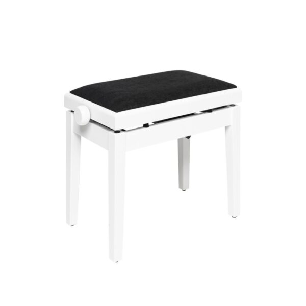 Stagg PBH390-WHM-VBK Hydraulic Piano Bench, White Matt/Velvet Top