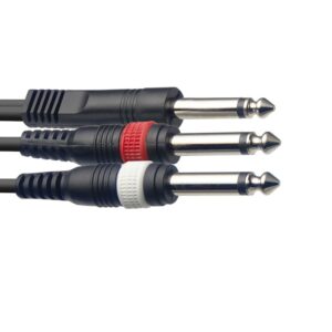 Stagg SYC3/P2PE Mono Jack to 2 Mono Jack Lead, 3m