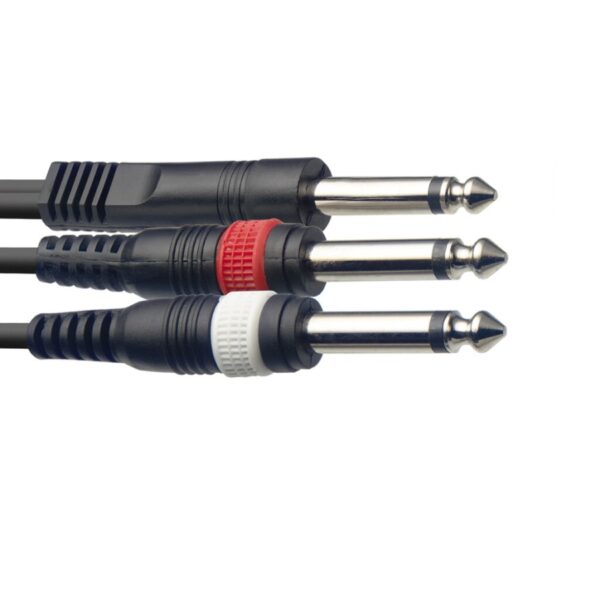 Stagg SYC3/P2PE Mono Jack to 2 Mono Jack Lead, 3m