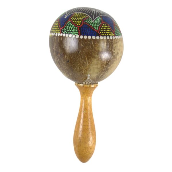 Juno Coconut Maraca, Hand Painted (Fair Trade)