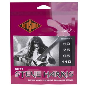 Rotosound SH77 Steve Harris Custom Monel Flatwound Bass Guitar Strings, 50-110, Long Scale