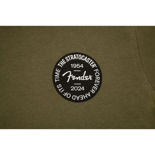 Fender Stratocaster 70th Anniversary Badge T-Shirt, Olive - Image 2