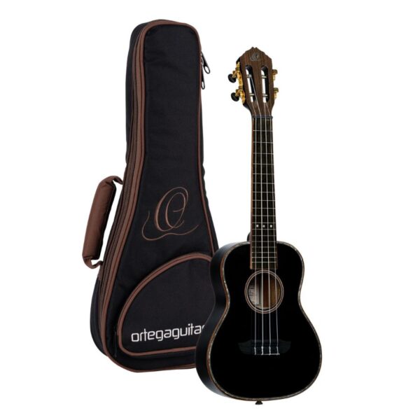 Ortega Onyx RUOX-CC Concert Ukulele, Black, with Bag - Image 7