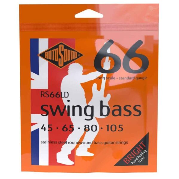 Rotosound RS66LD Steel Roundwound, 45-105 Swing Bass String Set, Long Scale, Standard Gauge