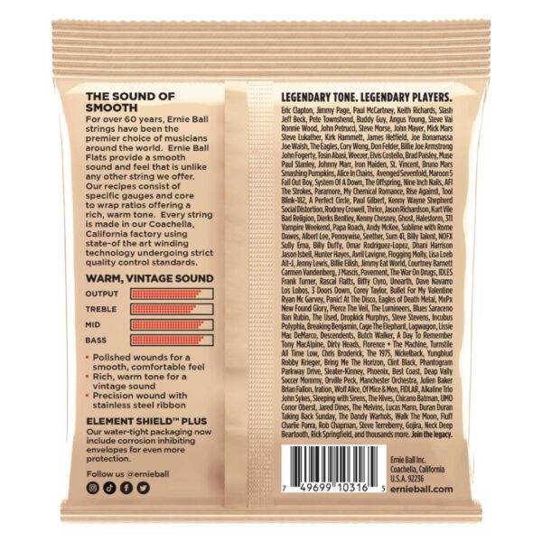 Ernie Ball Stainless Flatwound Electric String Set, 11-50 - Image 2