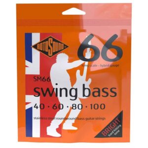 Rotosound SM66 Steel Roundwound, 40-100 Swing Bass String Set, Long Scale Hybrid Gauge