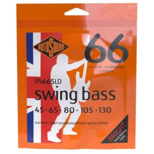 Rotosound RS665LD Steel Roundwound, 45-130 Swing Bass 5- String Set, Long Scale, Standard Gauge