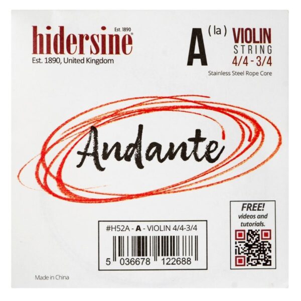 Hidersine Andante Violin A String, 3/4 - 4/4 Size