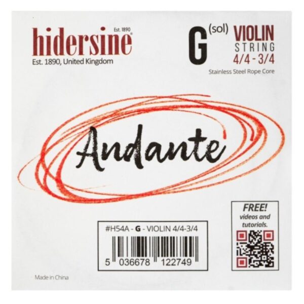 Hidersine Andante Violin G String, 3/4 - 4/4 Size