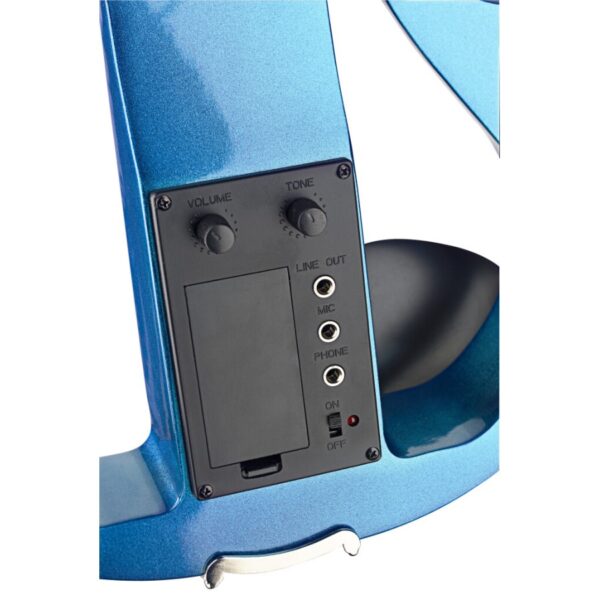 Stagg EVN X-4/4 BL Electric Violin Outfit, Metallic Blue - Image 3