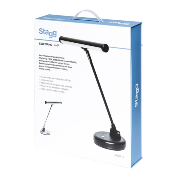 Stagg SPLED15-2BK LED Piano Lamp, Black - Image 6