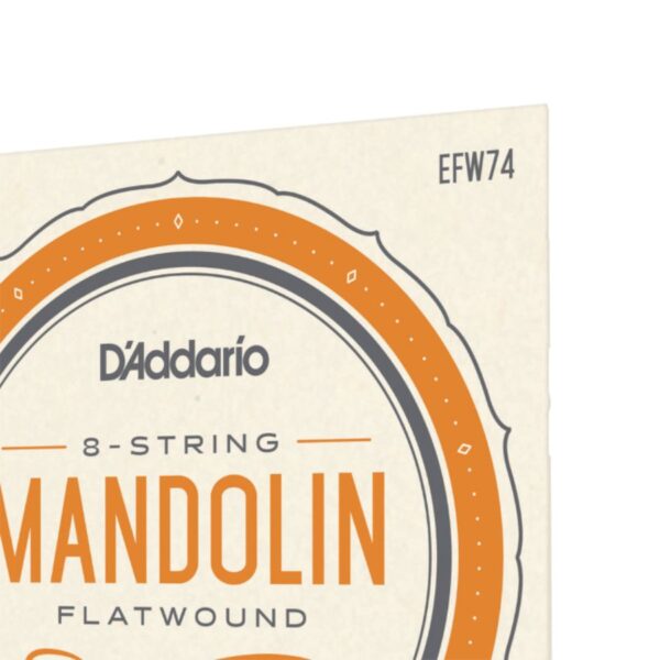 D'Addario EFW74 Flatwound Mandolin String Set, Stainless Steel, 11-36 - Image 3
