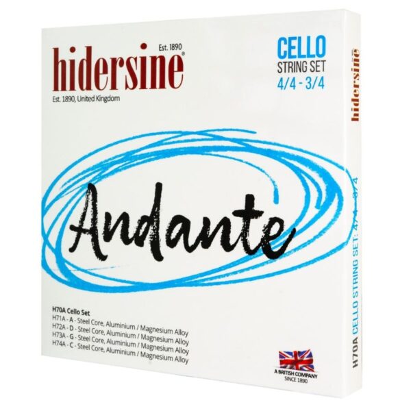 Hidersine Andante Cello String SET, 3/4 - 4/4 Size