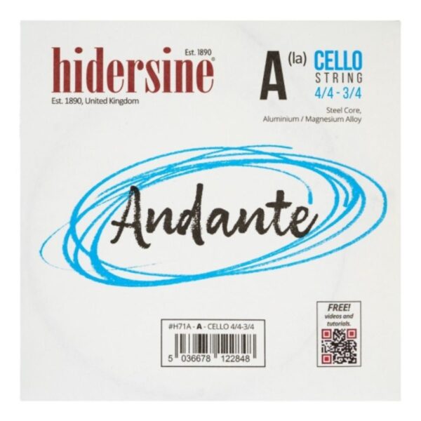 Hidersine Andante Cello A String, 3/4 - 4/4 Size