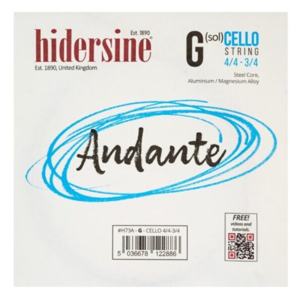 Hidersine Andante Cello G String, 3/4 - 4/4 Size