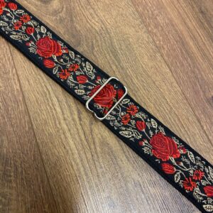 Roksak RSJS-7634 2" Jacquard Guitar Strap, Red Roses