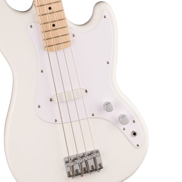 Squier Sonic Bronco Bass Guitar, Maple Fingerboard, White Pickguard, Arctic White - Image 3