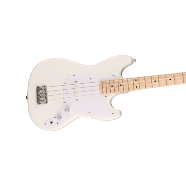 Squier Sonic Bronco Bass Guitar, Maple Fingerboard, White Pickguard, Arctic White - Image 4