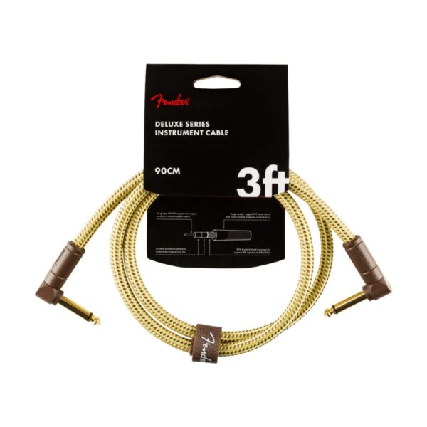 Fender Deluxe 3ft Instrument Cable, Angle/Angle, Tweed - Image 3