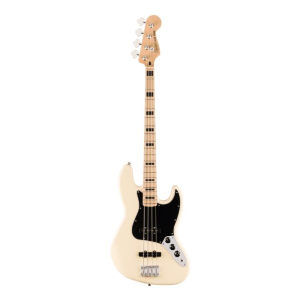 Squier Affinity Active Jazz Bass, Maple Fingerboard, Black Pickguard, Olympic White